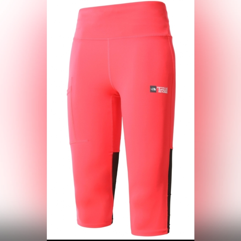 The North Face Womens' Movmynt Capri Leggings -BRILLIANT CORAL -SMALL **NEW